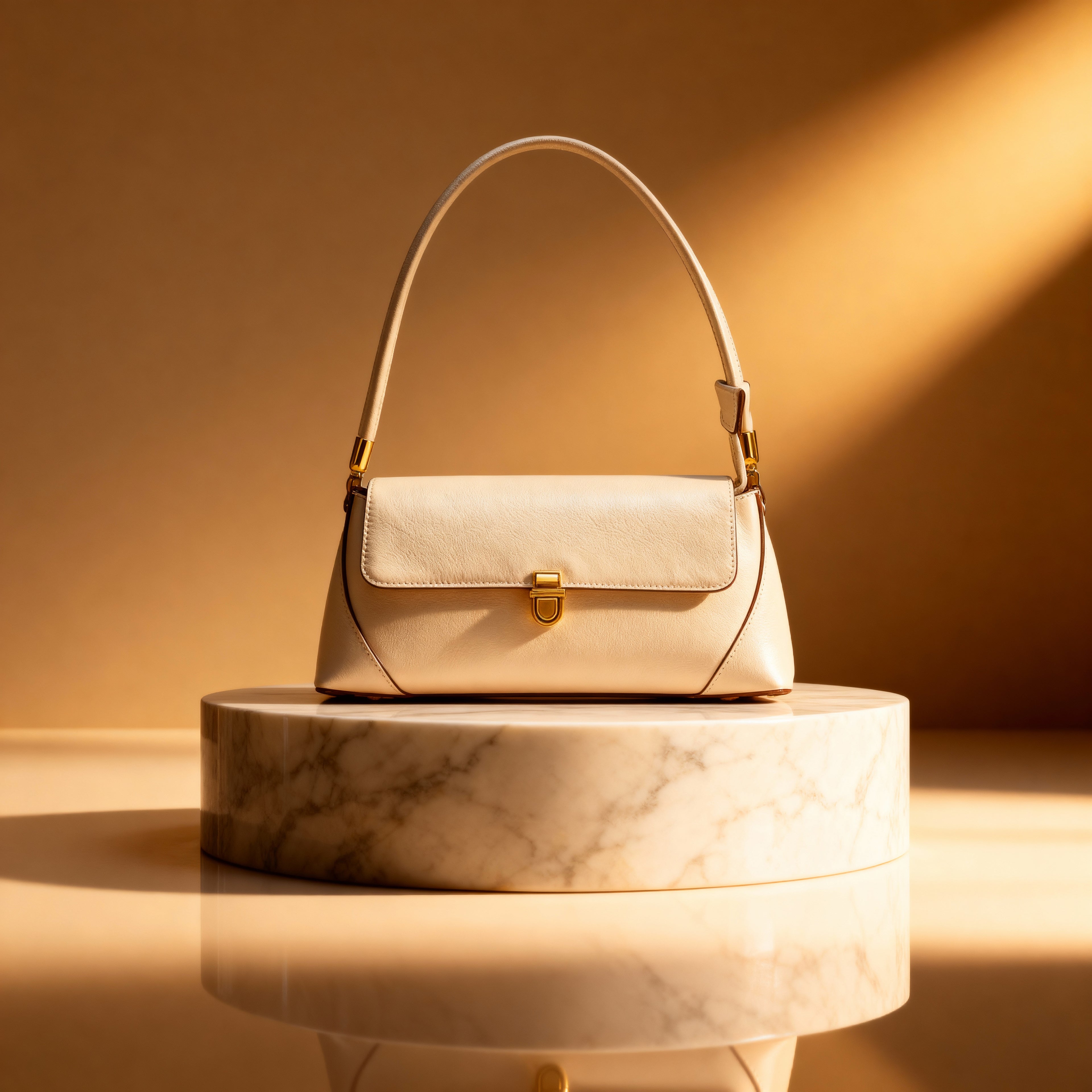 Bolso de hombro de cuero estilo francés