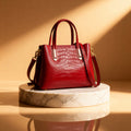 Bolso de Piel con Efecto Cocodrilo