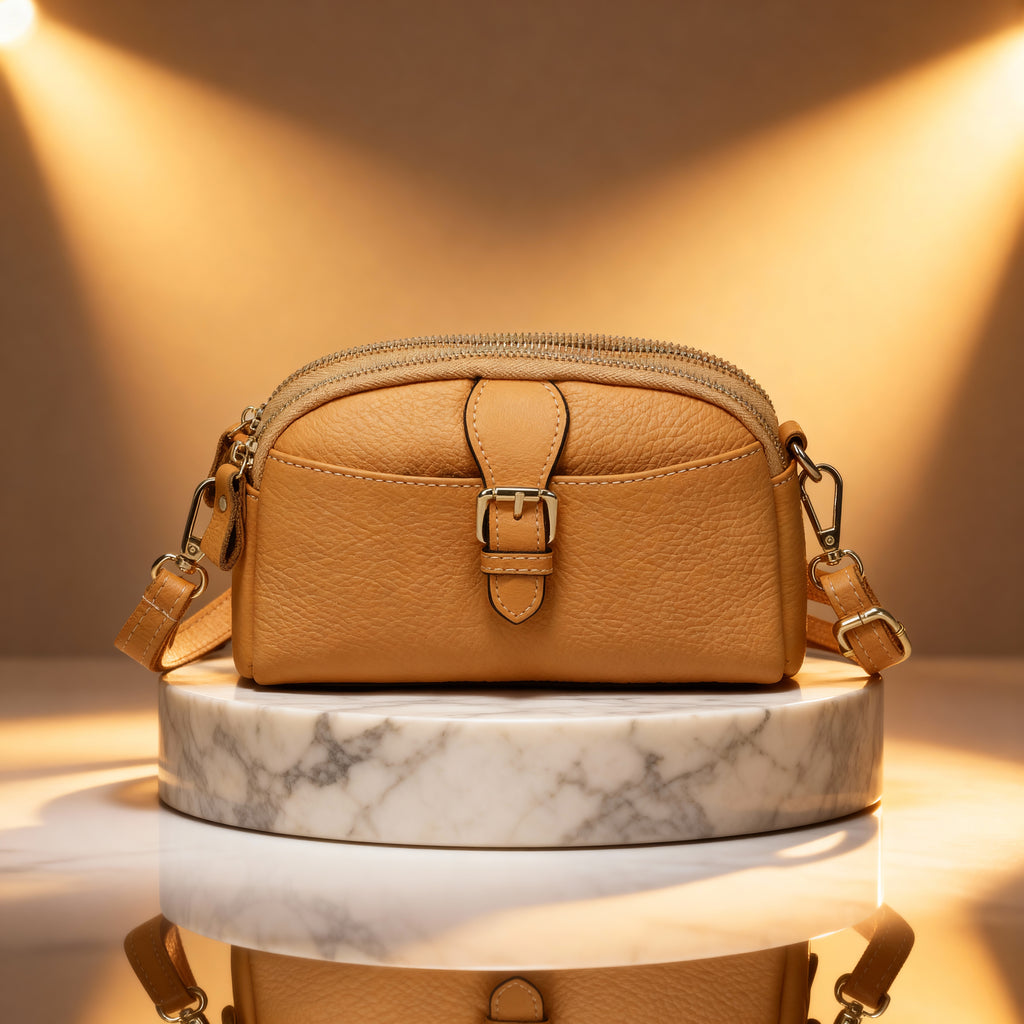 Cartera de cuero genuino