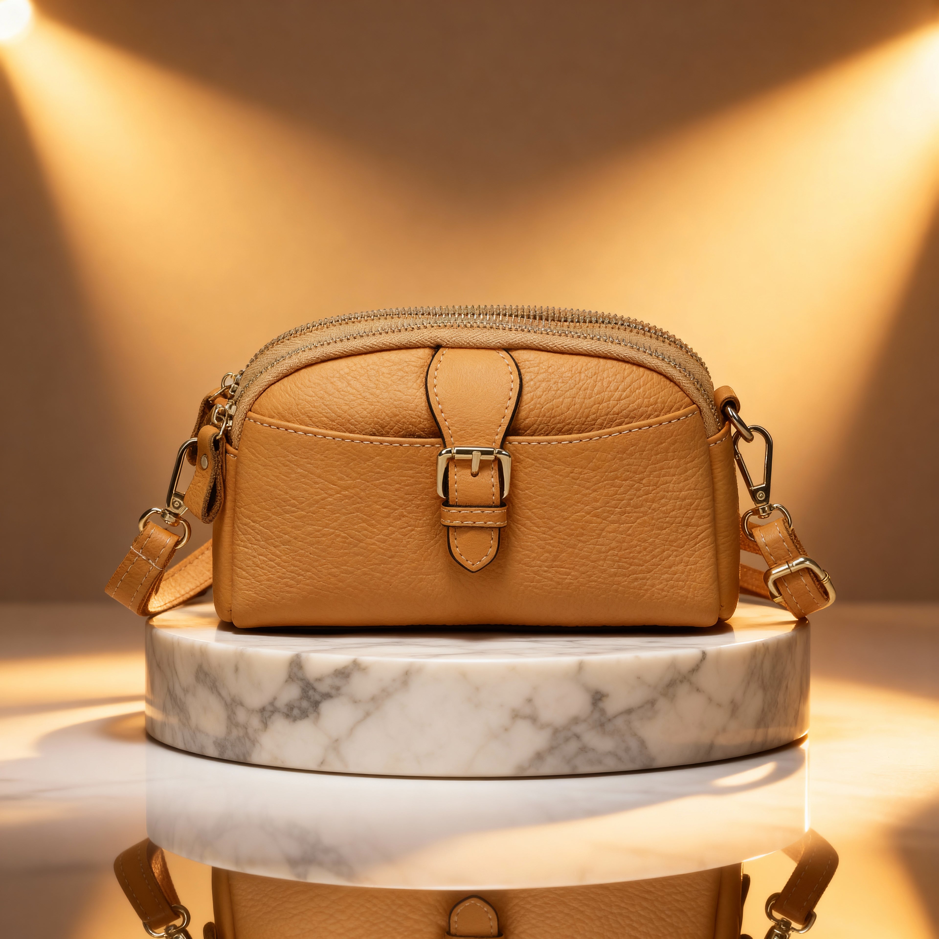 Cartera de cuero genuino