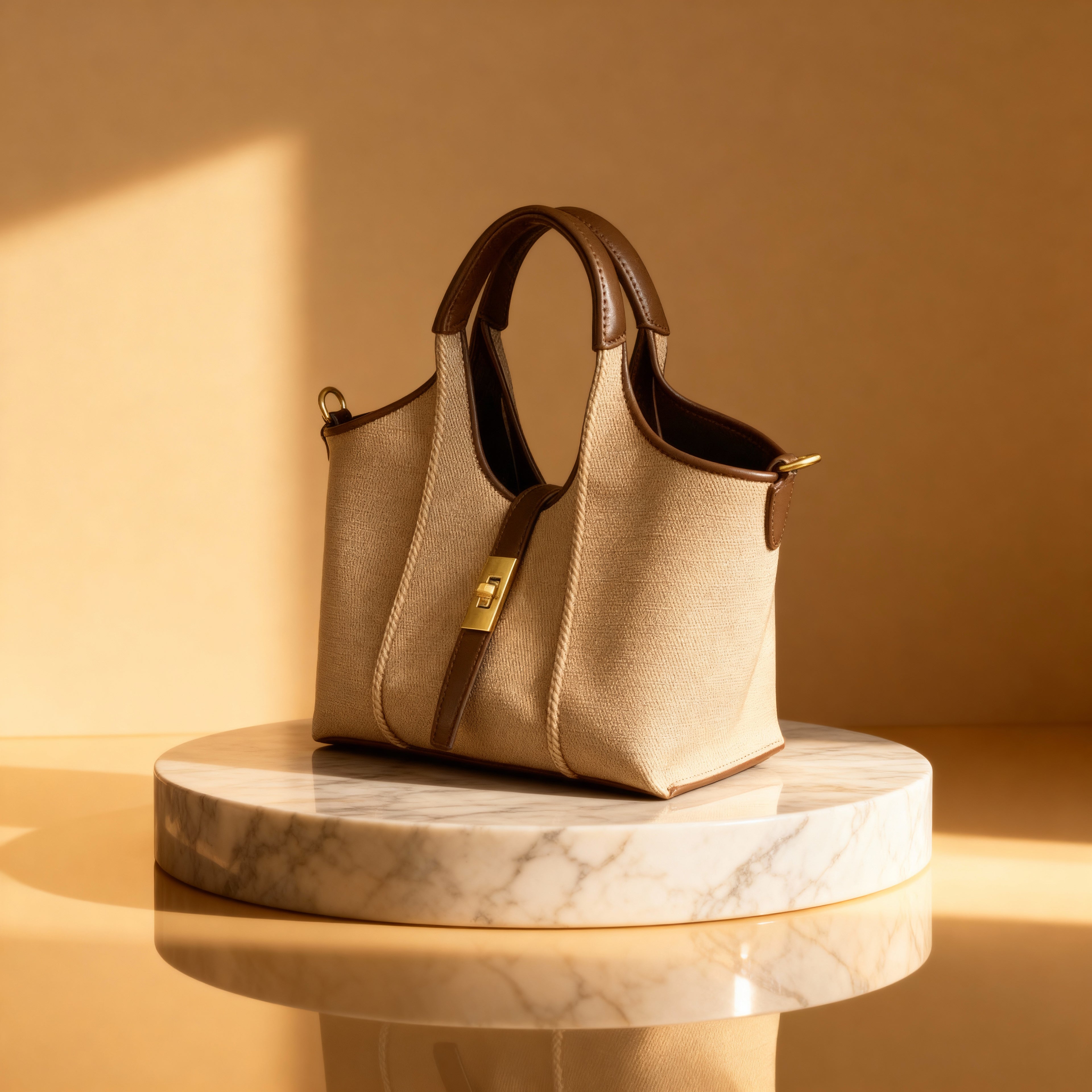 Bolso Saco Urban Chic de Lona y Piel