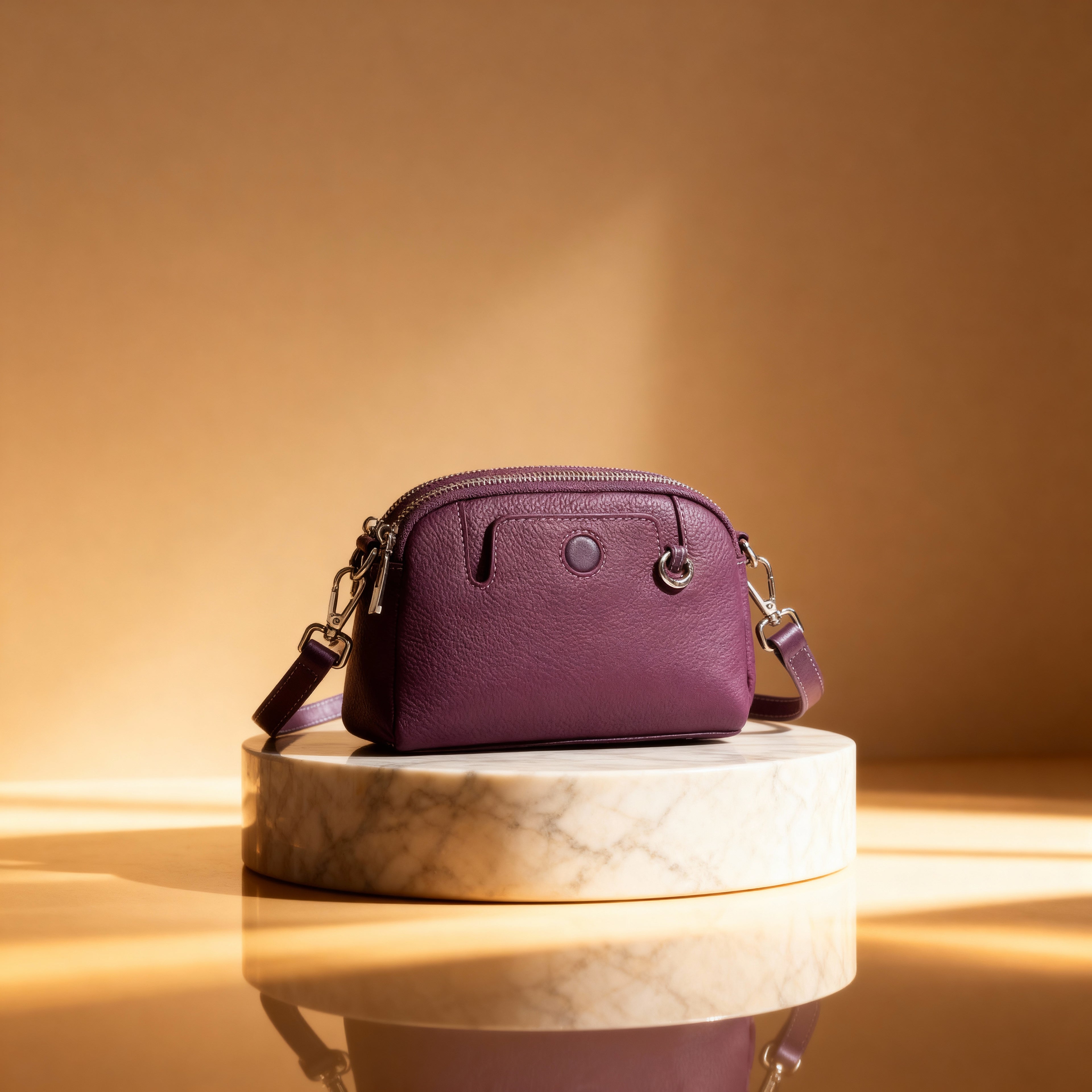 Bolso de hombro de cuero genuino