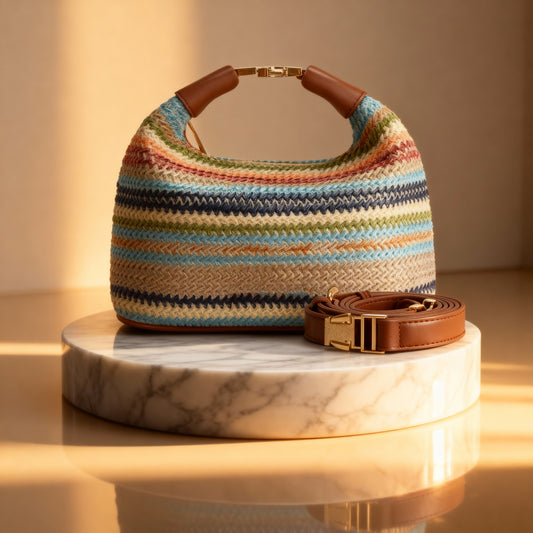 Borsa Estiva in Raffia Intrecciata