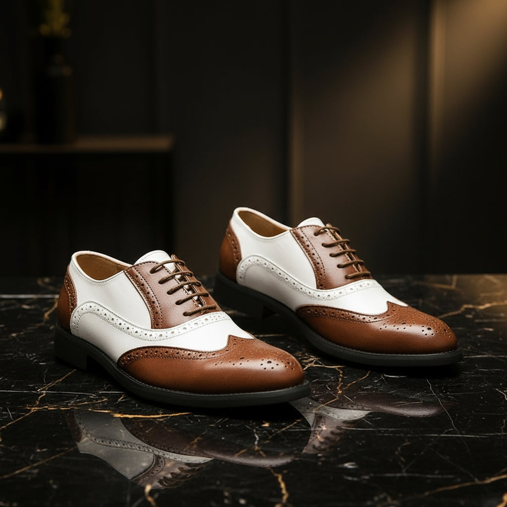 Scarpe Oxford Brogue da Uomo in Pelle